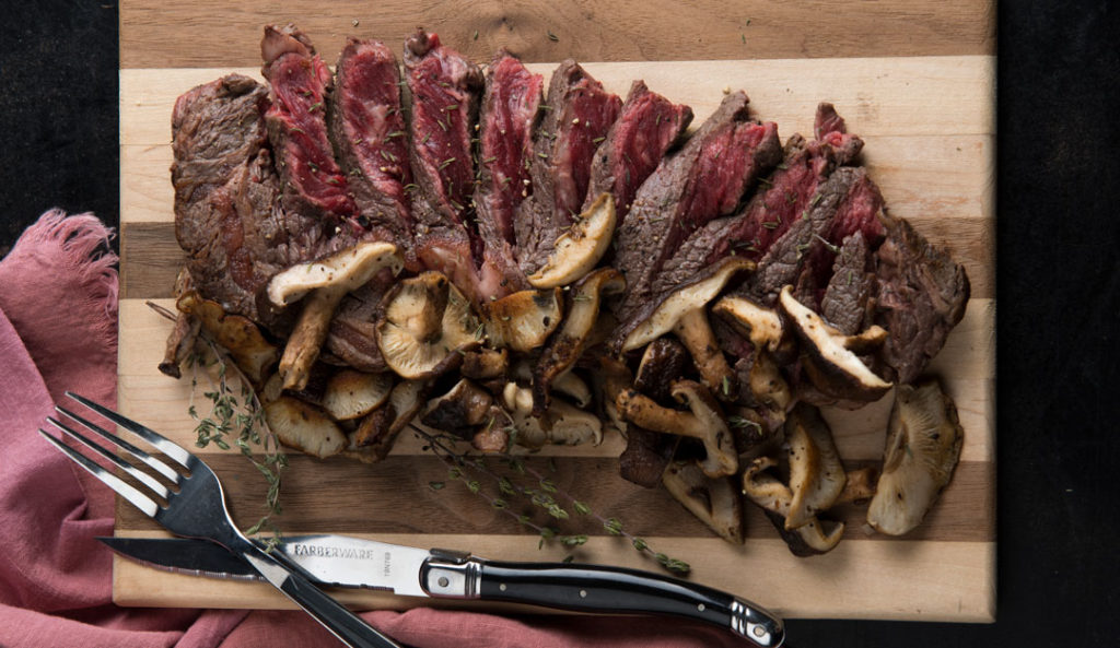 Grilled Steak with Sherried Mushrooms